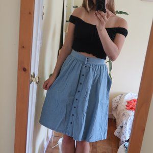 madewell button skirt